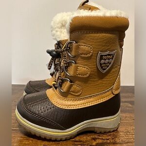 totes Brown and Tan Kids Snow Boots